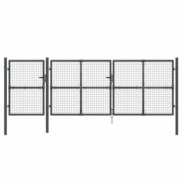 vidaXL Hageport i netting antrasitt 400x125 cm galvanisert st&aring;l