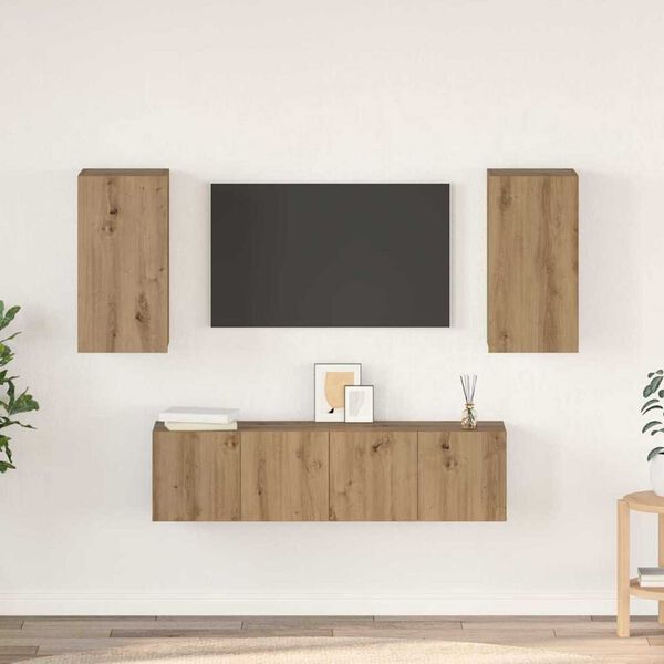 vidaXL TV-benksett 4 pcs artisan eik 60 x 30 x 30 cm Konstruert tre