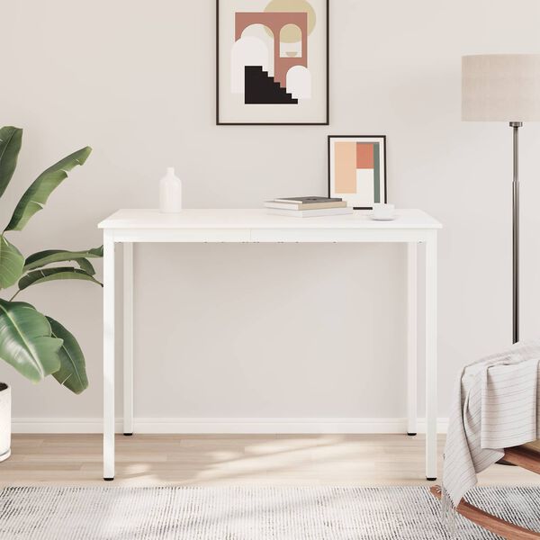 vidaXL Barbord Hvit 110 x 55 x 105 cm Massiv furu