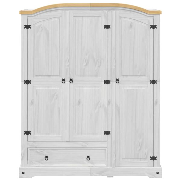 vidaXL Garderobe Corona hvit 151,5x52x186 cm heltre furu