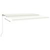 vidaXL Manuell uttrekkbar markise 500x300 cm kremhvit
