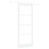 vidaXL Skyved&oslash;r 93 x 232 cm Massivt furutre og glass Hvit