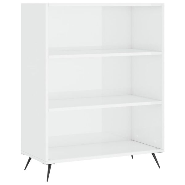 vidaXL Highboard h&oslash;yglans hvit 69,5x32,5x180 cm konstruert tre