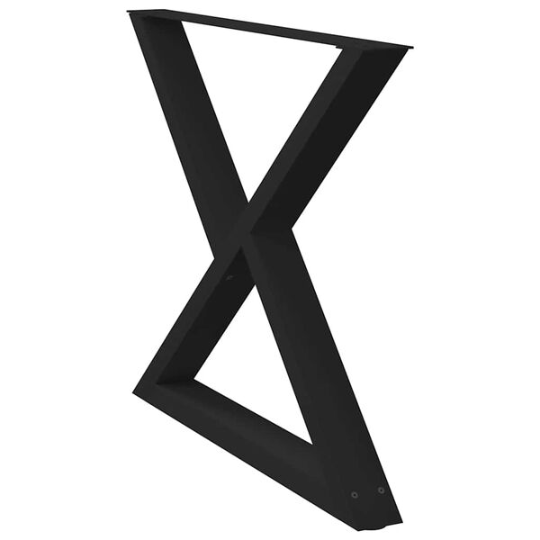 vidaXL Spisebordben 2 stk svart 90 x (72-73,3) cm stål