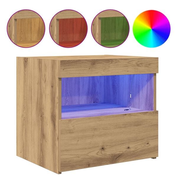 vidaXL Nattbordskap Artisan Eik 50 x 40 x 45 cm Konstruert tre