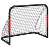 vidaXL Fotballm&aring;l med nett r&oslash;dt og svart 90x48x71 cm st&aring;l