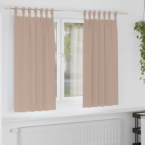 vidaXL M&oslash;rkleggende Gardiner med Ringer 2 pcs Gr&aring;brun 175 x 140 cm