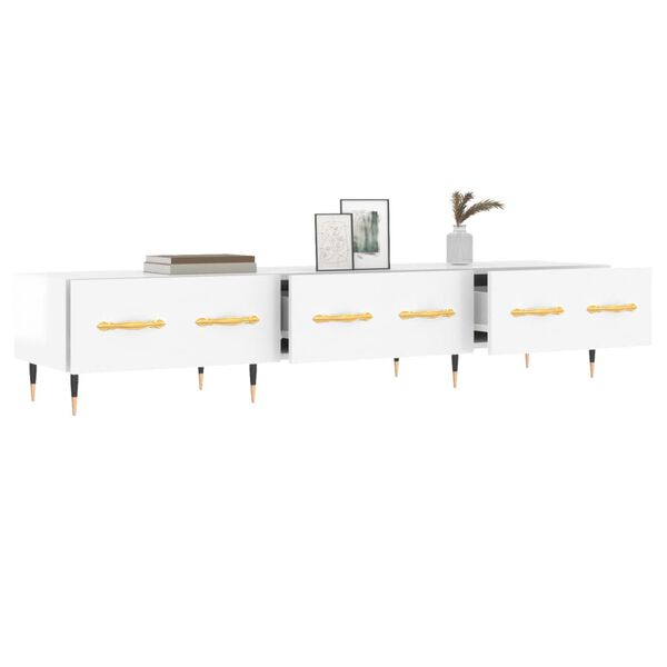 vidaXL TV-benk h&oslash;yglans hvit 150x36x30 cm konstruert tre