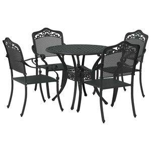 vidaXL Hage Spisegruppe 5 pcs Svart Aluminium