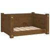 vidaXL Hundeseng honningbrun 55,5x45,5x28 cm heltre furu