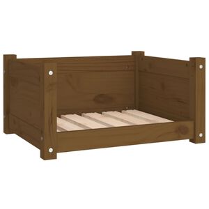 vidaXL Hundeseng honningbrun 55,5x45,5x28 cm heltre furu
