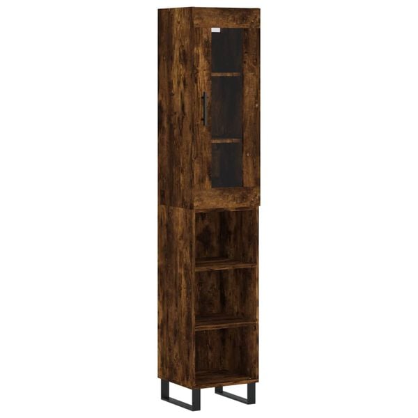 vidaXL Highboard r&oslash;kt eik 34,5x34x180 cm konstruert tre