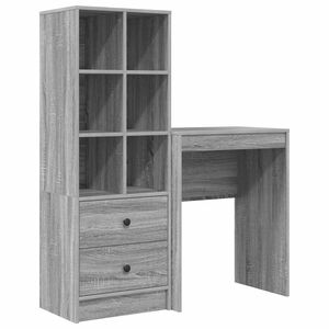 vidaXL Skrivebord Gr&aring; Sonoma 105,5 x 34 x 127 cm 2 stk.
