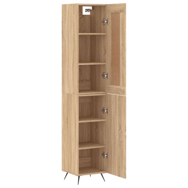 vidaXL Highboard sonoma eik 34,5x34x180 cm konstruert tre