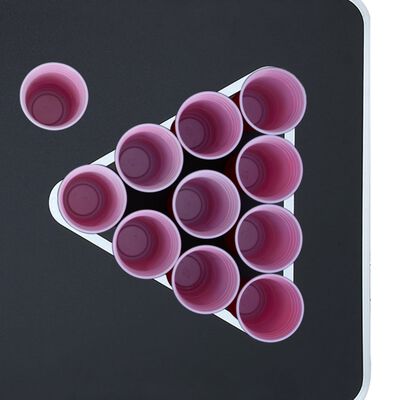 vidaXL Sammenleggbart ølpongbord med kopper og baller 240 cm