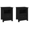 vidaXL Nattbord 2 stk svart 40x35x49 cm heltre furu
