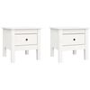 vidaXL Skjenker 2 stk hvit 40x40x39 cm heltre furu