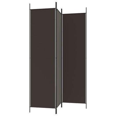 vidaXL Romdeler 3 paneler brun 150x200 cm stoff
