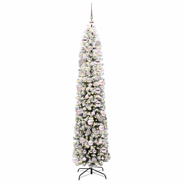 vidaXL Kunstig juletre med 300 LED gr&oslash;nn 180 cm PVC og st&aring;l og plast