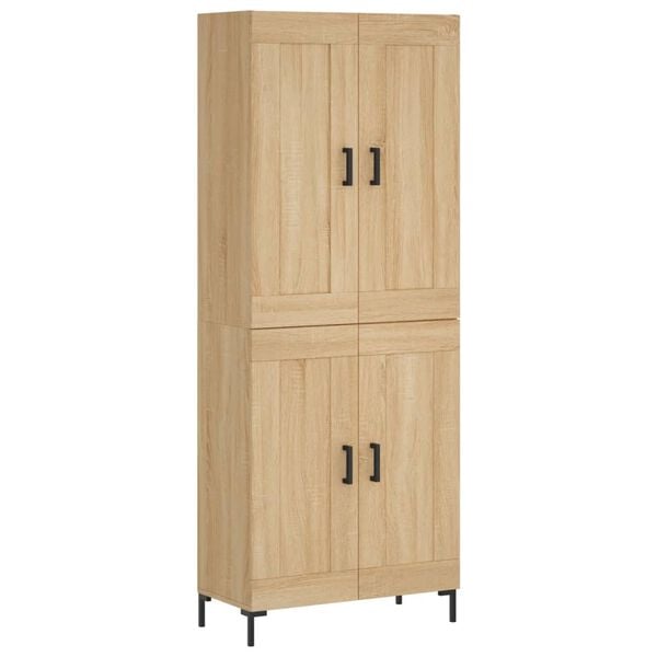 vidaXL Highboard sonoma eik 69,5x34x180 cm konstruert tre