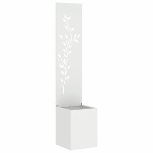 vidaXL Hageprivat skjerm Blomster Hvit 32 x 32 x 150 cm Kaldvalsest&aring;l