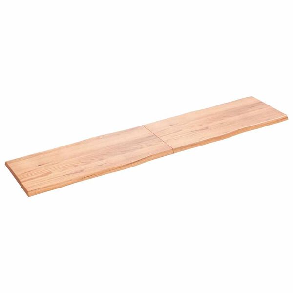 vidaXL Bordplate lysebrun 220x50x(2-4)cm behandlet heltre naturlig