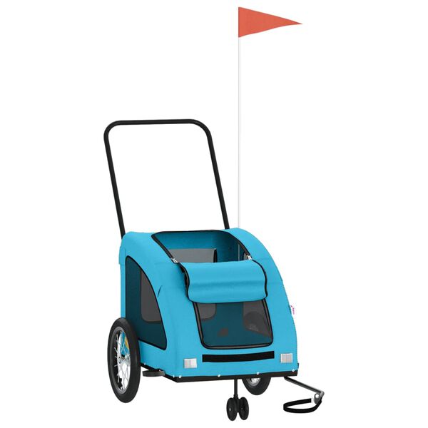 vidaXL Kjæledyrsykkelhenger blå oxfordstoff og jern