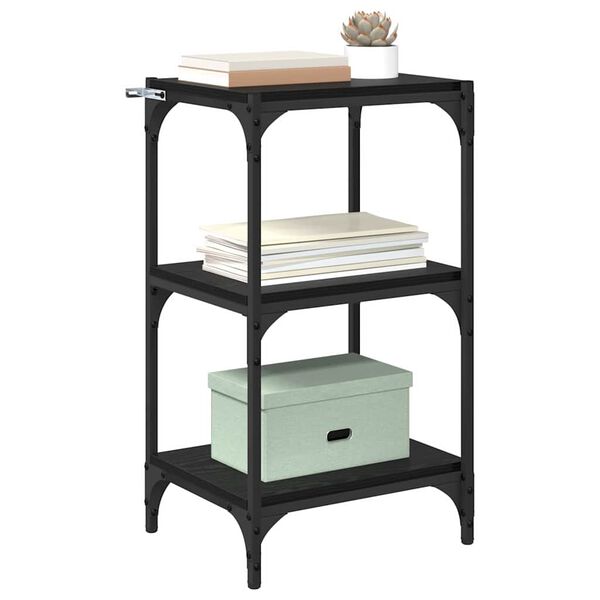 vidaXL Bokskap Svart eik 40 x 33 x 70,5 cm Ingeniørtre og jern