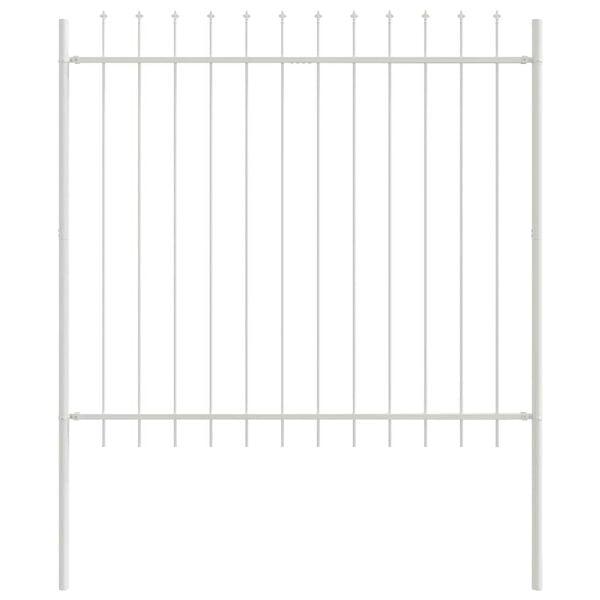 vidaXL Hage Hegning 5 pcs Hvit 8,5 x 1,5 m Pulverlakkert st&aring;l
