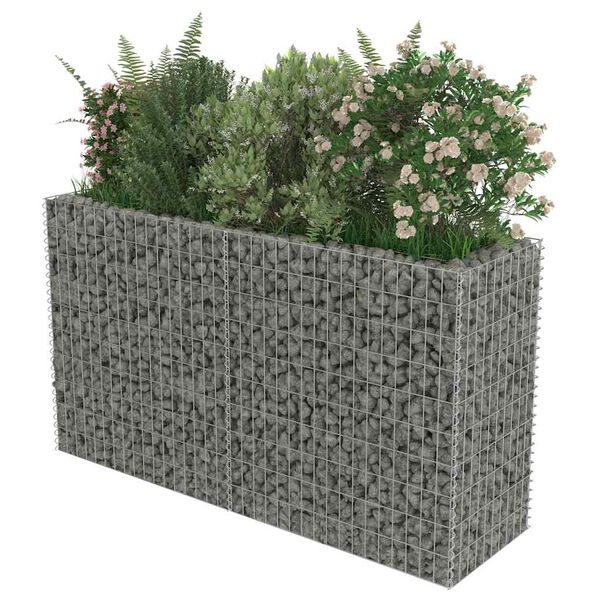 vidaXL Gabion h&oslash;ybed galvanisert st&aring;l 180x50x100 cm