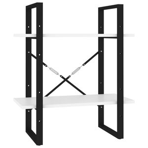 vidaXL Bokhylle 2 niv&aring;er hvit 60x30x70 cm konstruert tre