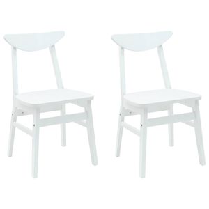 vidaXL Spisestoler 2 stk. Solid Gummitre Hvit 42 x 47.5 x 81 cm
