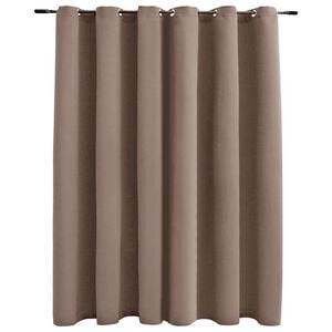 vidaXL Lystett gardin med metallringer gr&aring;brun 290x245 cm