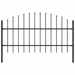 vidaXL Hagegjerde Woerden med spydtopp st&aring;l 170x100 cm svart