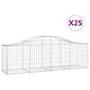 vidaXL Gabionkurver buede 25 stk 200x50x60/80 cm galvanisert jern