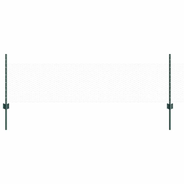 vidaXL Gjerde med stolpe gr&oslash;nn 0,5 x 100 m St&aring;l og PVC