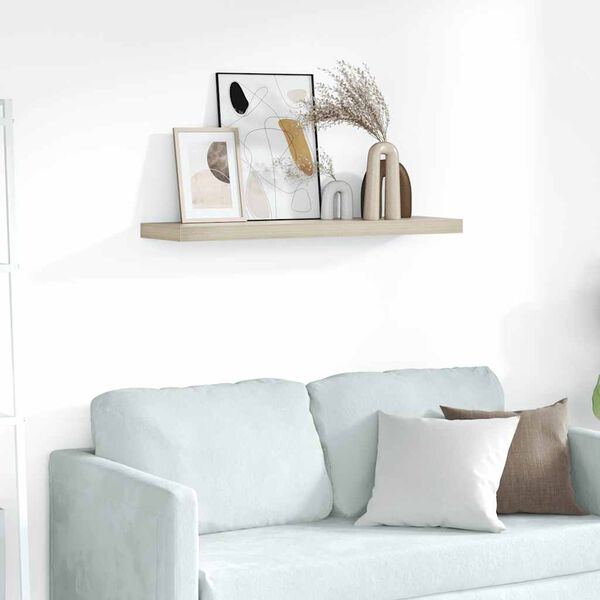vidaXL Flytende vegghylle eik 90x23,5x3,8 cm MDF