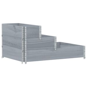 vidaXL H&oslash;ybed 3 trinn gr&aring; 120x80 cm heltre furu