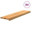 vidaXL Trappetrinn 4 stk lysebrun 100x25x2 cm heltre eik