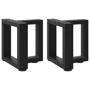 vidaXL Salongbordben T-formet 2 stk svart 30x25x(30-31) cm st&aring;l
