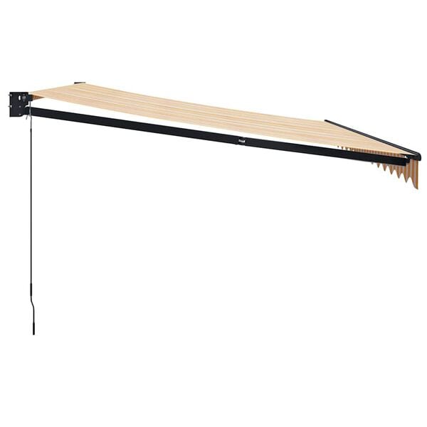 vidaXL Uttrekkbar markise gul og hvit 4x3 m stoff og aluminium