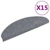vidaXL Trappematter selvklebende 15 stk 65x21x4 cm lysegr&aring; halvrund store