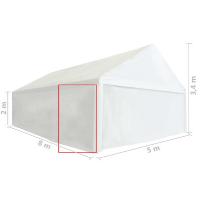 vidaXL Sidevegg til festtelt PVC 2x2 m hvit 550 g/m²