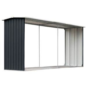 vidaXL Vedskjul galvanisert st&aring;l 330x92x153 cm antrasitt