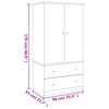 vidaXL Garderobe ALTA hvit 90x55x170 cm heltre furu