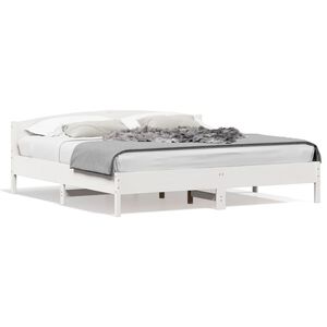 vidaXL Sengeramme uten madrass hvit 180x200 cm heltre furu