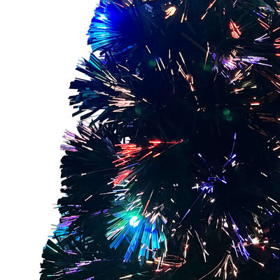 vidaXL Forhåndsbelyst juletre med stativ 150 cm fiberoptikk