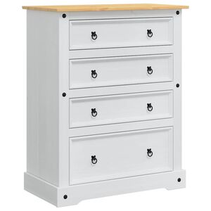 vidaXL Oppbevaringskister Corona Hvit 92 x 48 x 114 cm Massiv furu
