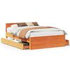 vidaXL Sengeramme uten madrass med hodegavl brun 150x200cm heltre furu