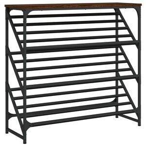 vidaXL Skohylle brun eik 90x30x85 cm konstruert tre